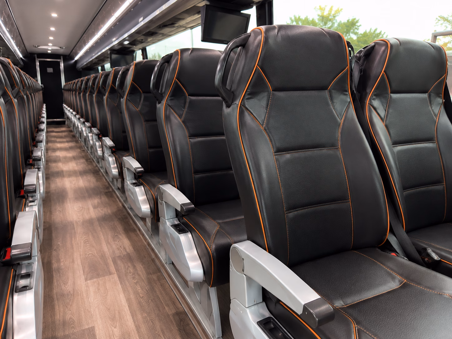 clinton charter bus interior