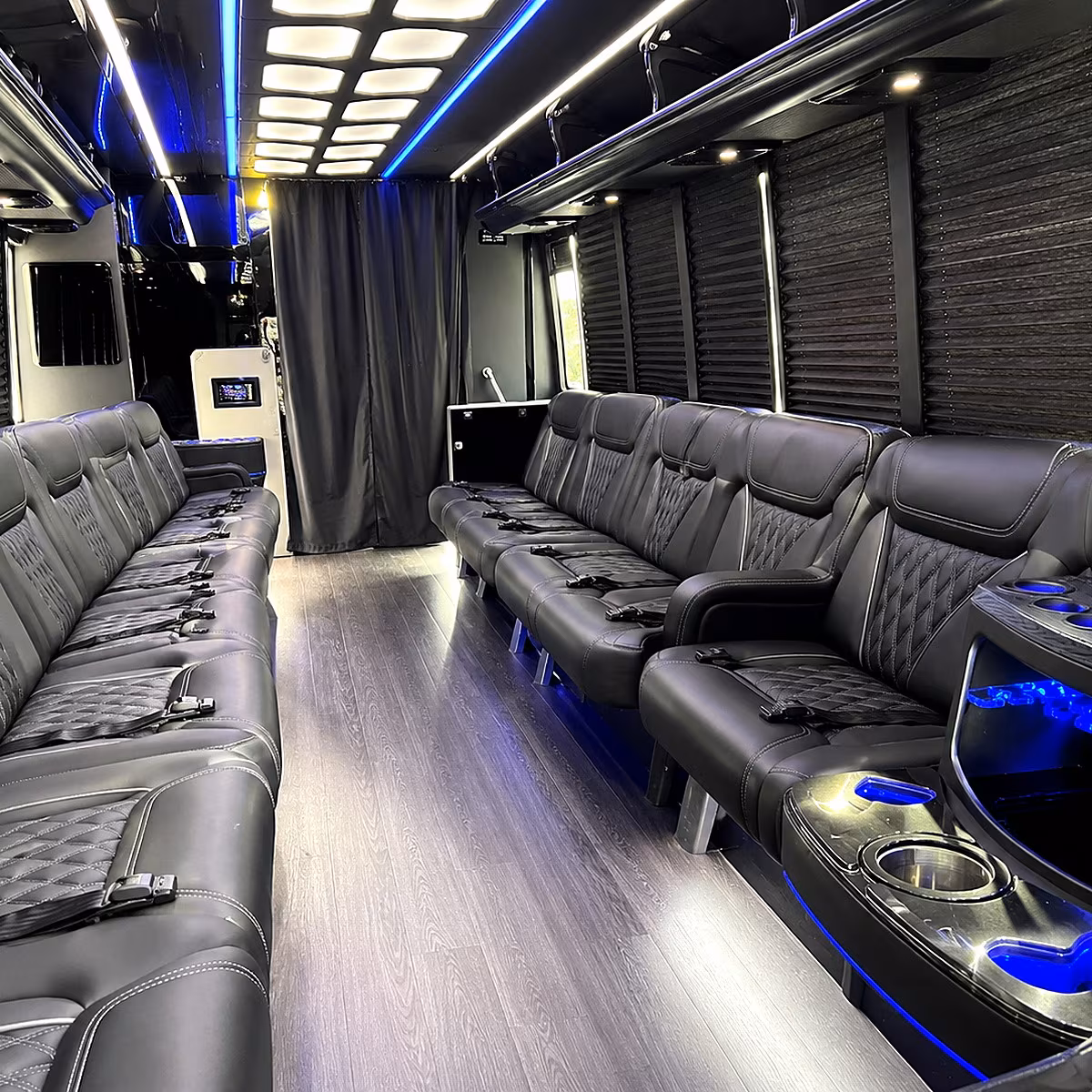 clinton party bus rentals inside